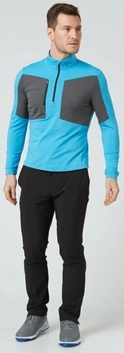 Callaway Mens Aquapel 1/2 Zip Mixed Media Pullover Malibu Blue/Caviar XL 7 Callaway Mens Aquapel 1/2 Zip Mixed Media Pullover Malibu Blue/Caviar XL - Image 7