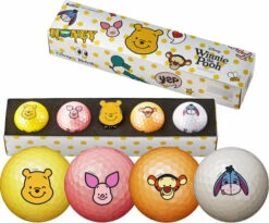 Volvik Solice Disney 4 Pack Golf Balls Winnie The Pooh Plus Ball Marker