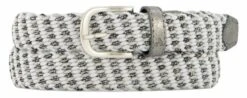 Alberto Belt Metal Braided Silver/White Womens 100