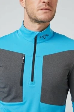 Callaway Mens Aquapel 1/2 Zip Mixed Media Pullover Malibu Blue/Caviar XL 10 Callaway Mens Aquapel 1/2 Zip Mixed Media Pullover Malibu Blue/Caviar XL -Callaway Sales main 72c808ee