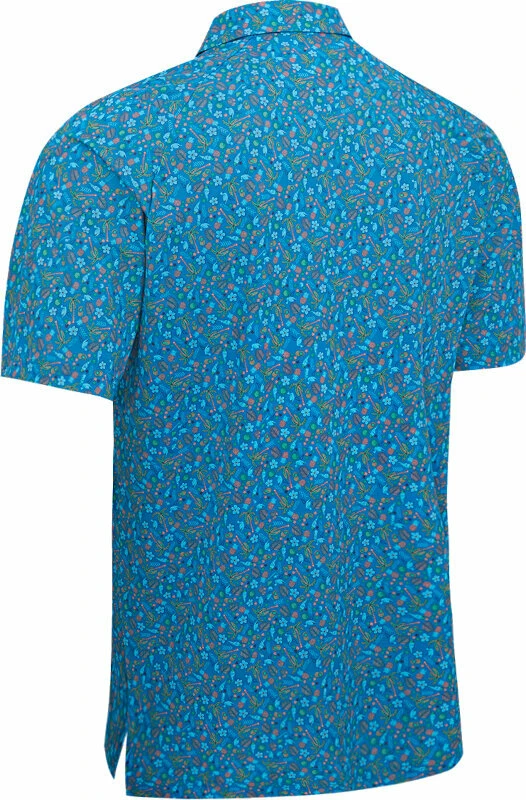 Callaway Mens Micro Novelty Golf Print Polo Vallarta Blue XL 2 Callaway Mens Micro Novelty Golf Print Polo Vallarta Blue XL - Image 2
