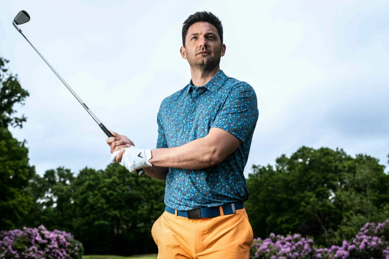 Callaway Mens Micro Novelty Golf Print Polo Vallarta Blue XL 4 Callaway Mens Micro Novelty Golf Print Polo Vallarta Blue XL - Image 4