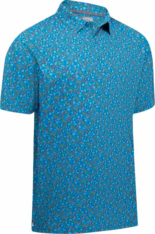 Callaway Mens Micro Novelty Golf Print Polo Vallarta Blue XL 1 Callaway Mens Micro Novelty Golf Print Polo Vallarta Blue XL